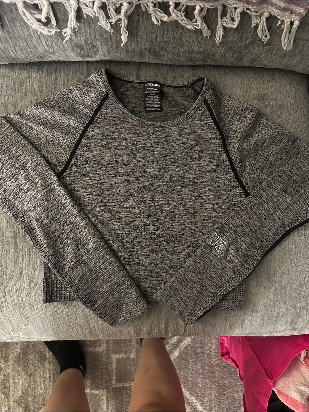 PINK Victoria's Secret Gray Heather Active Tee